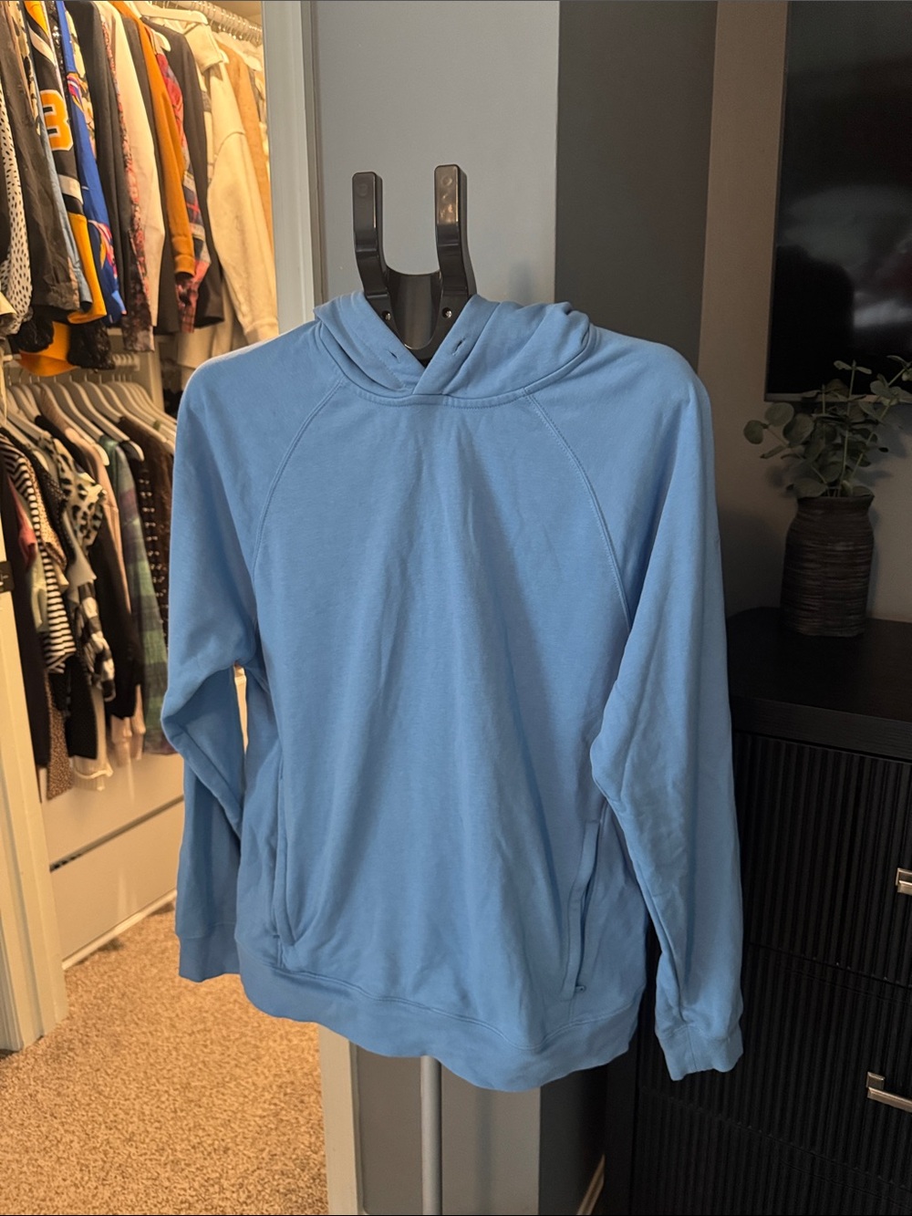 Men's Hooded Pullover Sweatshirt - Light Blue